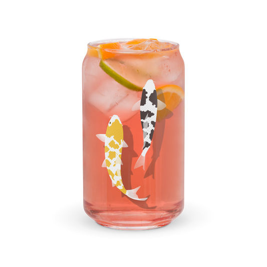 【鲤鱼】罐形玻璃，白玳瑁，德式图案